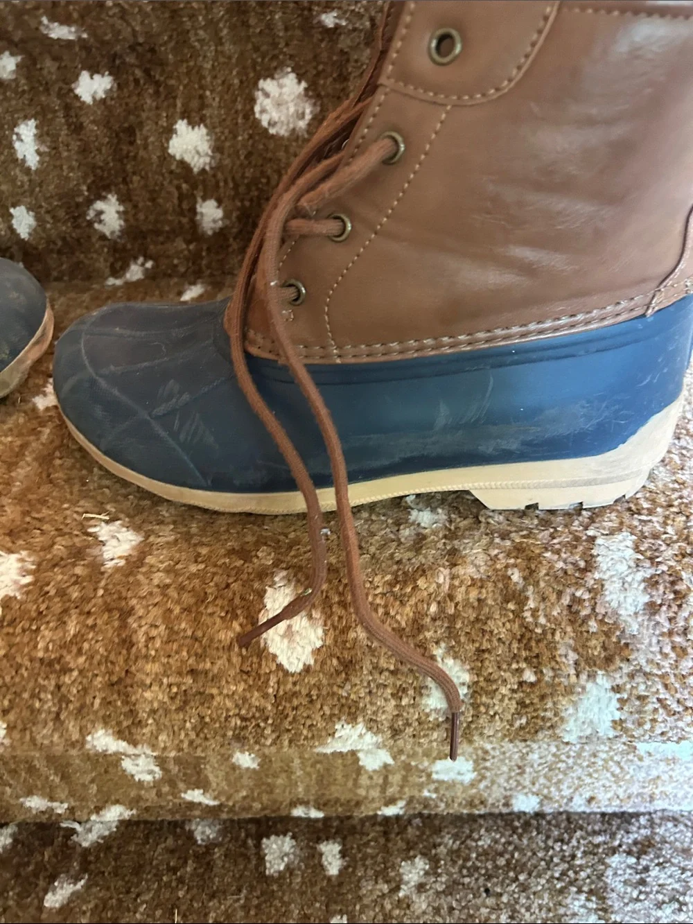 Sperry Brown and Navy Kids Duck Boots Boys 5